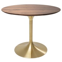 Table Invitation noyer-laiton Ø90cm