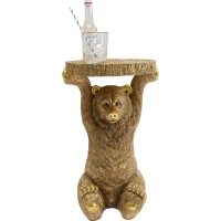 Table d appoint Animal Bear doré 35x34cm