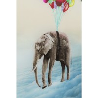 Glasbild Balloon Elephant 100x150cm
