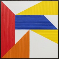 Quadro su tela Art Triangles giallo 100x100cm