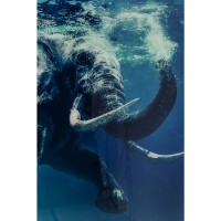 Picture Glass Swimming Elephant 180x120cm