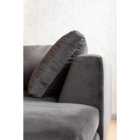 Corner Sofa Gianni Velvet Grey Right Black