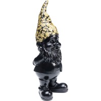 Deco Figurine Gnome Standing Black Gold 30cm