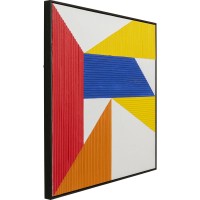 Canvas Picture Art Triangles Yellow 100x100cm