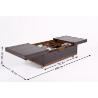 Table basse bar Globetrotter 120x75cm