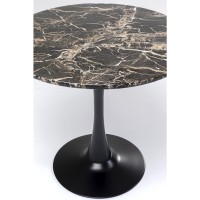 Table Schickeria marbre noir Ø80cm