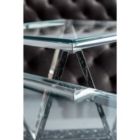Tavolino da caffè Cristallo argento 80x80cm