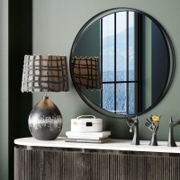 Specchio da parete Bonita nero Ø80cm