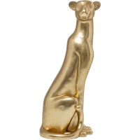 Figura decorativa Sitting Leopard oro 150cm