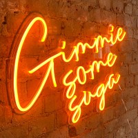 Wanddekoration LED 'Gimmie Some Suga' Orange