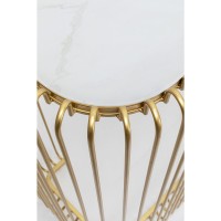 Console Wire verre marbre doré 142x89cm