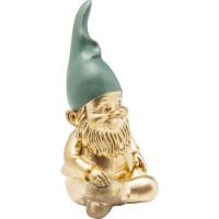 Figura decorativa Zwerg Sitting oro/verde 19cm
