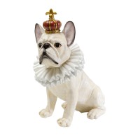 Figurine décorative King Dog blanc 33cm