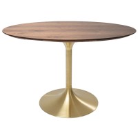 Table Invitation noyer-laiton Ø120cm