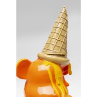 Deco Figurine Sitting Gelato Bear Orange 37cm