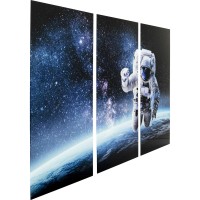 Picture Glass Triptych Man in Space 160x240