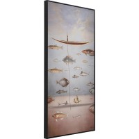 Framed Picture Cloud Fisherman Boat 60x120cm