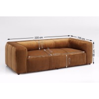 Sofa Cubetto 3-Seater Velvet Brown 220cm