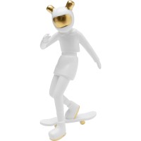 Deko Figur Skating Astronaut Weiß 33cm