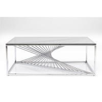 Tavolino da caffè Laser argento-vetro 120x60