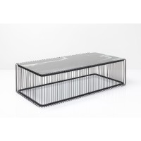 Tavolino da caffè Wire vetro marmo nero 145x70cm