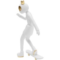 Figura decorativa Skating Astronaut bianco 33cm