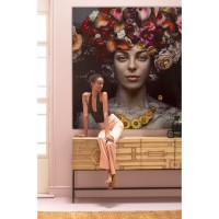 Tableau toile Flower Art Lady 200x200cm