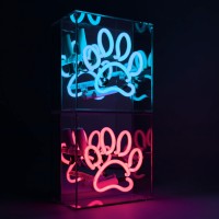 Lightbox Neon Mini "Paw" Rosa