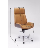 Chaise de bureau beige haut dossier LABORA KARE DESIGN - Loft Attitude