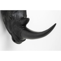Objet mural Rhino Head antique noir 22x43cm