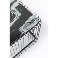 Tavolino da caffè Wire vetro marmo nero 145x70cm