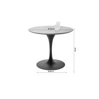 Table Invitation set noyer - zinc Ø120cm