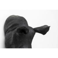 Wall Object Rhino Head Antique Black 22x43cm