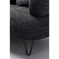 Sofa 2-Seater Peppo Melange Black 182cm