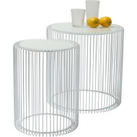 Tables d appoint Wire blanc Ø44cm (2/Set)