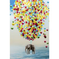 Glass Picture Balloon Elephant 100x150cm