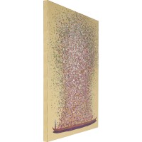 Picture Touched Flower Boat Gold Pink 120x160cm