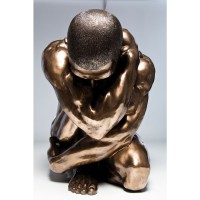 Deco Figure Nude Man Hug Bronze 54cm