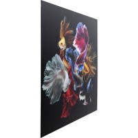Tableau en verre Colorful Swarm Fish 120x120cm