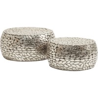 Coffee Table Pebbles Deluxe Silver (2/Set)