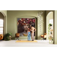 Tableau toile Flower Art Lady 200x200cm