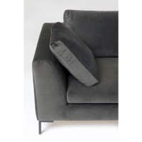 Canapé d angle Gianni PM velours gris droite