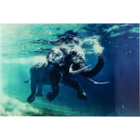 Bild Glas Swimming Elephant 180x120cm
