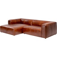 Corner Sofa Cubetto Leather Brown 170x270cm