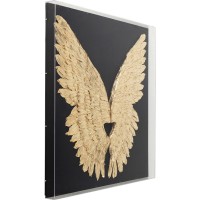 Wall Decoration Wings Gold Black 120x120cm