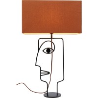 Table Lamp Face Wire Orange