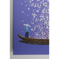 Canvas Flower Boat Viola Bianco 120x160cm