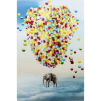 Quadro in vetro Balloon Elephant 100x150cm