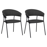 Chair with Armrest Belle Anthracite (2/Set)