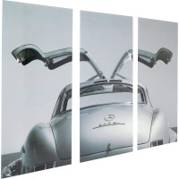 Picture Glass Triptych Oldtimer Back 240x160cm
